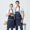 color 12022 cheap black/blue denim  halter apron  fruit store apron long apron household apron