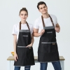color 22022 cheap black/blue denim  halter apron  fruit store apron long apron household apron