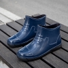 color 22022  winter thermal men design low hem women rain boot flat rain boot