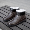 color 72022  winter thermal men design low hem women rain boot flat rain boot