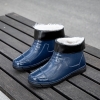 color 82022  winter thermal men design low hem women rain boot flat rain boot