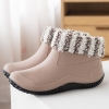 color 52022  new design autumn winter warm fleece water proof  women rain boot outdoor boot