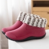 color 82022  new design autumn winter warm fleece water proof  women rain boot outdoor boot