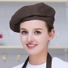 color 7high quality Europe restaurant pub unisex waiter beret hat waitress cap