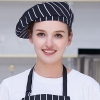 color 18high quality Europe restaurant pub unisex waiter beret hat waitress cap