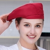 color 21high quality Europe restaurant pub unisex waiter beret hat waitress cap