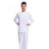 white(long coat + pant)right side opening male dentist long sleeve uniform jacket suityou
