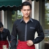 men black long sleeve hotel restaurant waiter waitress shirt,uniform work wear