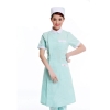 Light Greenwhite collar short sleeve long coat for nurse hospital doctor