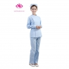 women light blue suitslong sleeve right opening nurse ICU hospital uniform coat and pant
