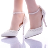 white shoes heel 9cmtop quality fashion noble women bride shoes young girl party shoes