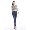 Steel Bluefashion design sexy high waist lycra denim women's female trousers jeans pencil pant