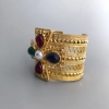 colorful artificial diamonds golden color bracelet bangles